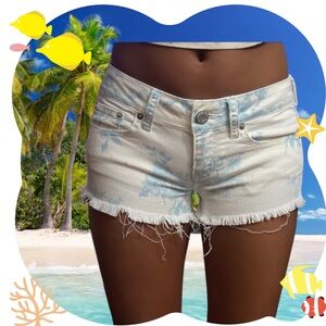 American eagle floral print denim shorts size 0